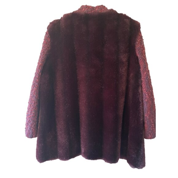 Vintage Dubrowsky & Joseph Faux Fur Coat With Knitted Sleeves - Picture 5 of 13